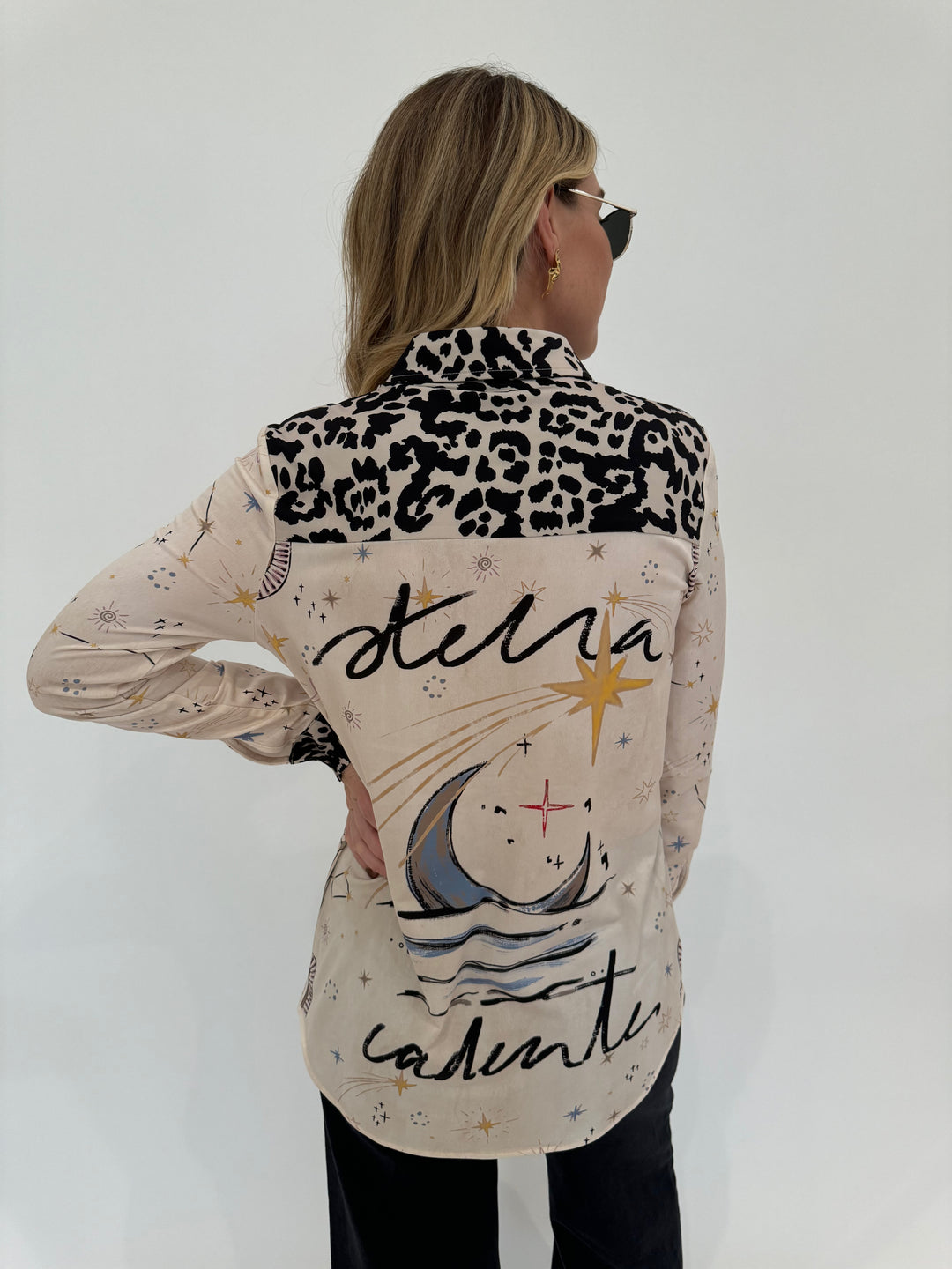 Oui Leopard Silky Shirt Blouse available at Barbara Katz