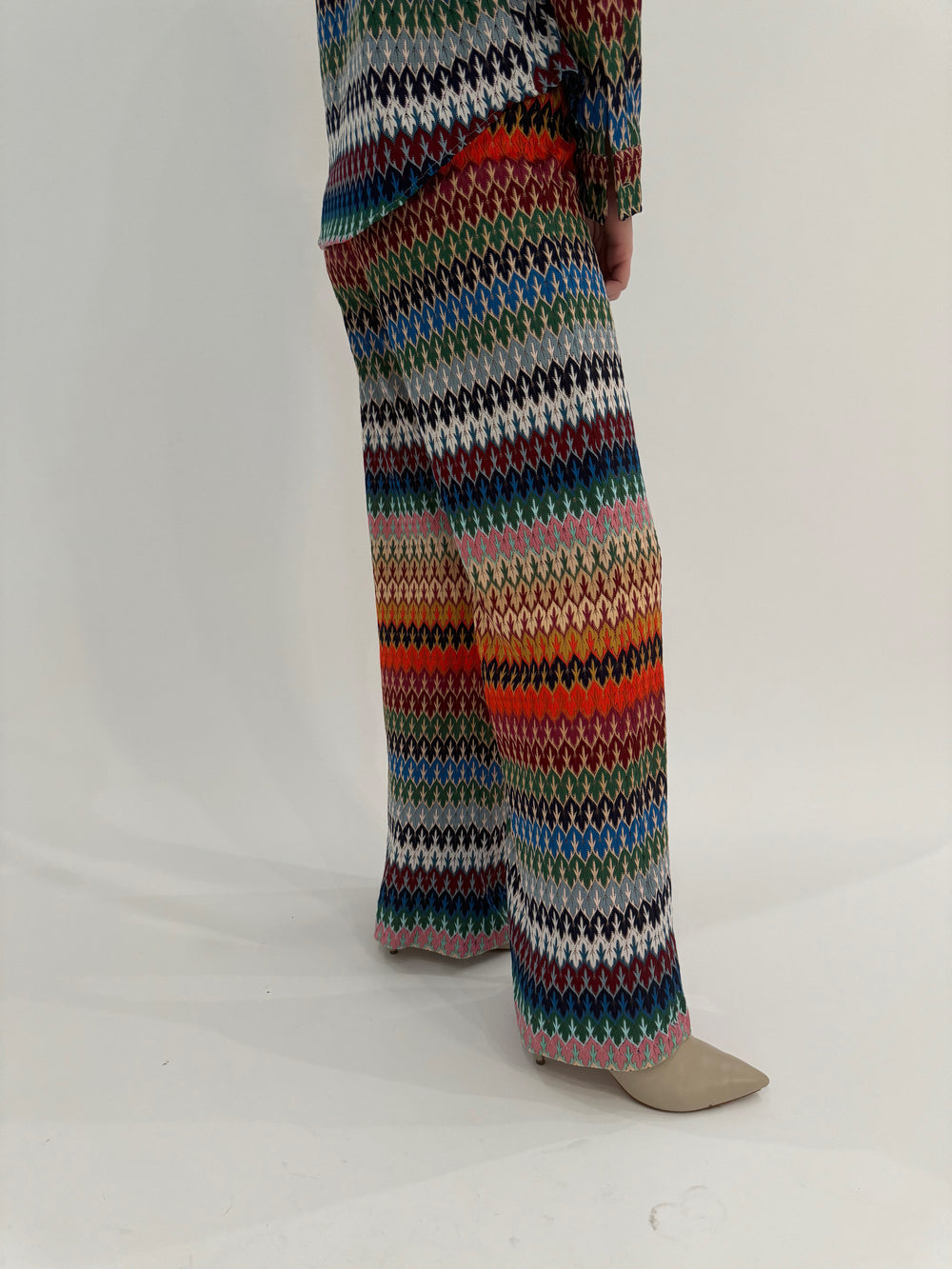 Vilagallo Venus Jacquard Knit Trousers available at Barbara Katz