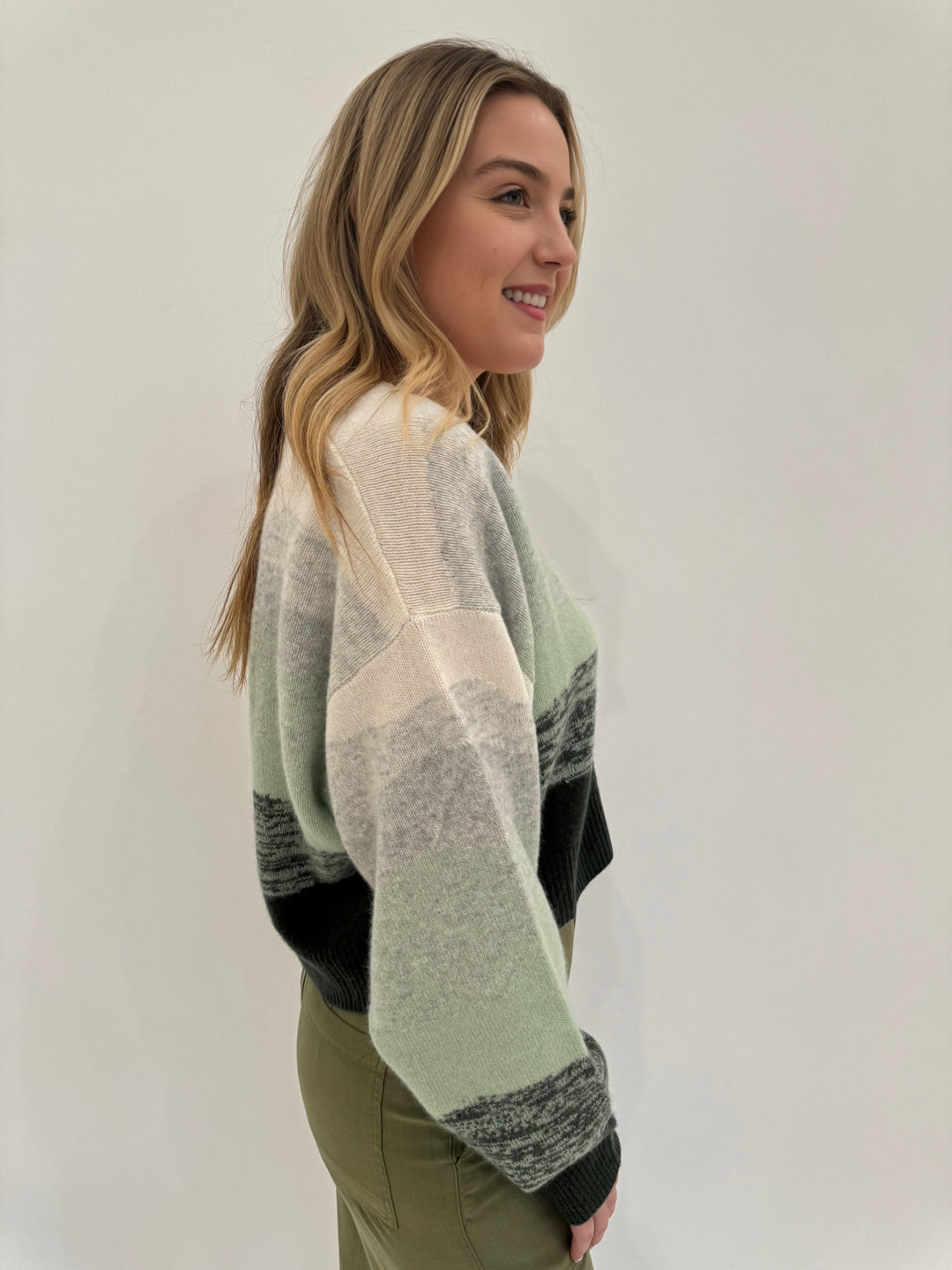 Colorush Horizon Textured Lolas Long Sleeve Cardigan in Meadow available at Barbara Katz