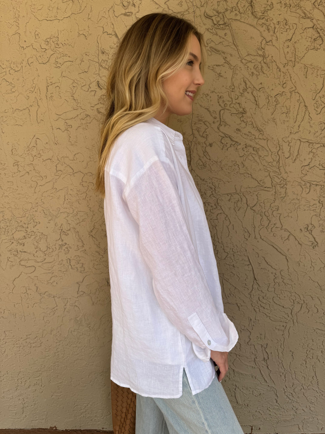 The Linen Relaxed Shirt - Powder