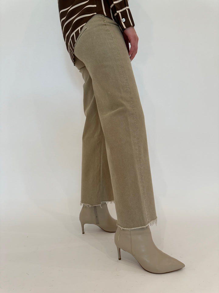 Citizens of Humanity Lyra Crop Wide Leg Jeans in Porcini available at Barbara Katz