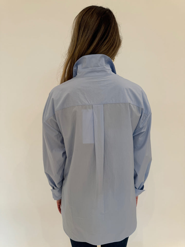 Essentiel Antwerp Get Embellished Shirt in Inges Kitchen Blue available at Barbara Katz