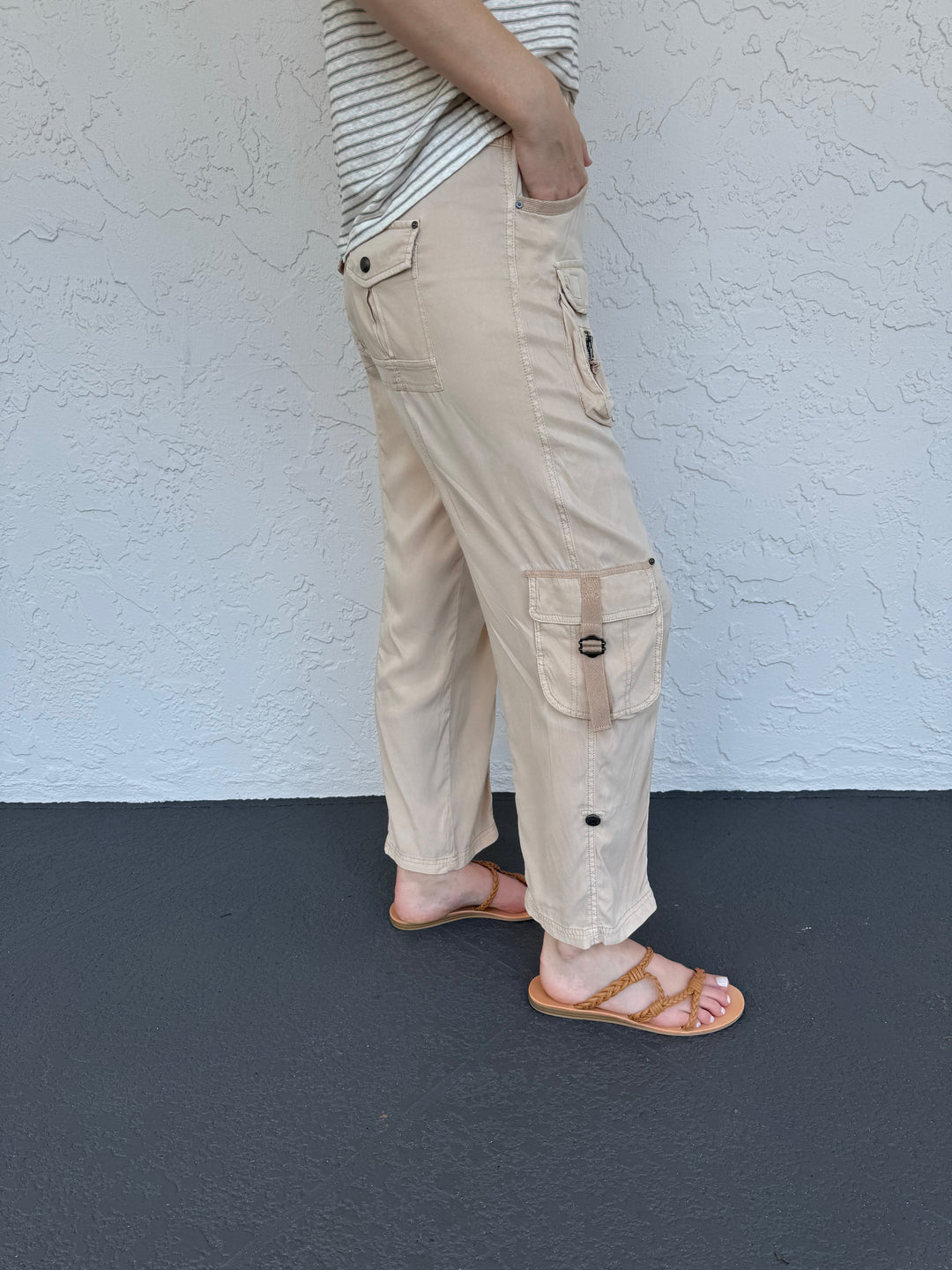 Marrakech Addison Pants - Mushroom with multiple pockets