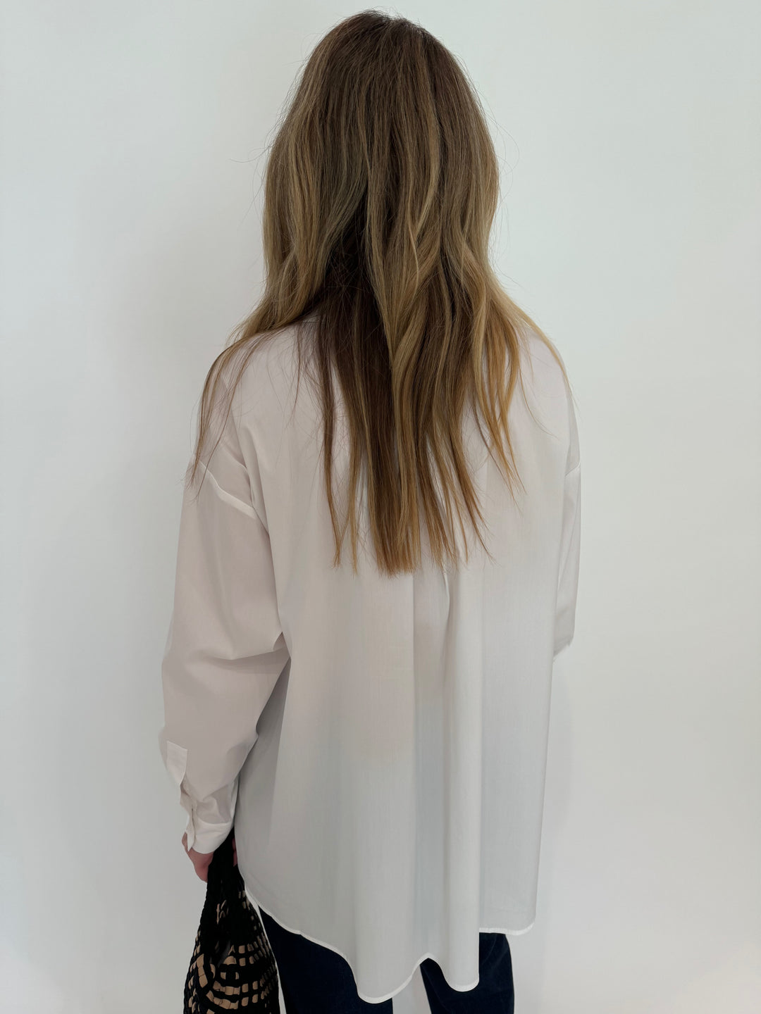 Repeat Blouse With Side End Slits in White