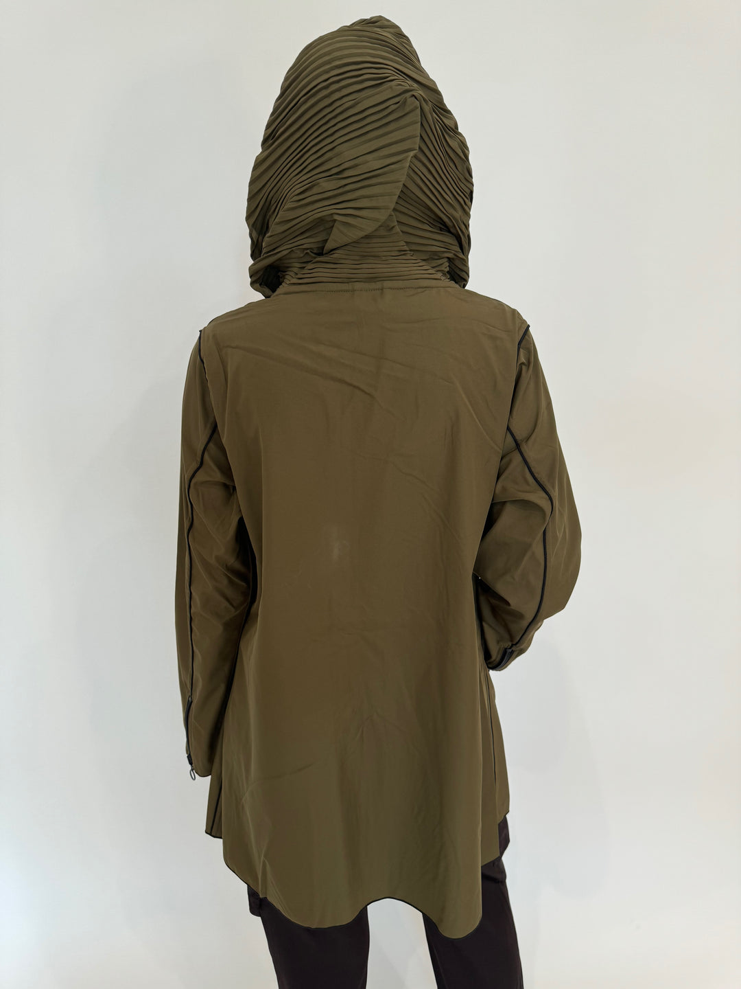 UbU Reversible Hoodie Jacket With Zipper in Moss/Black available at Barbara Katz