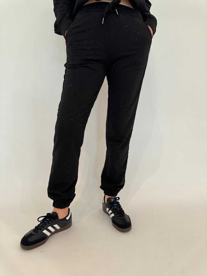 BK Mandy Distressed Joggers in Black available at Barbara Katz