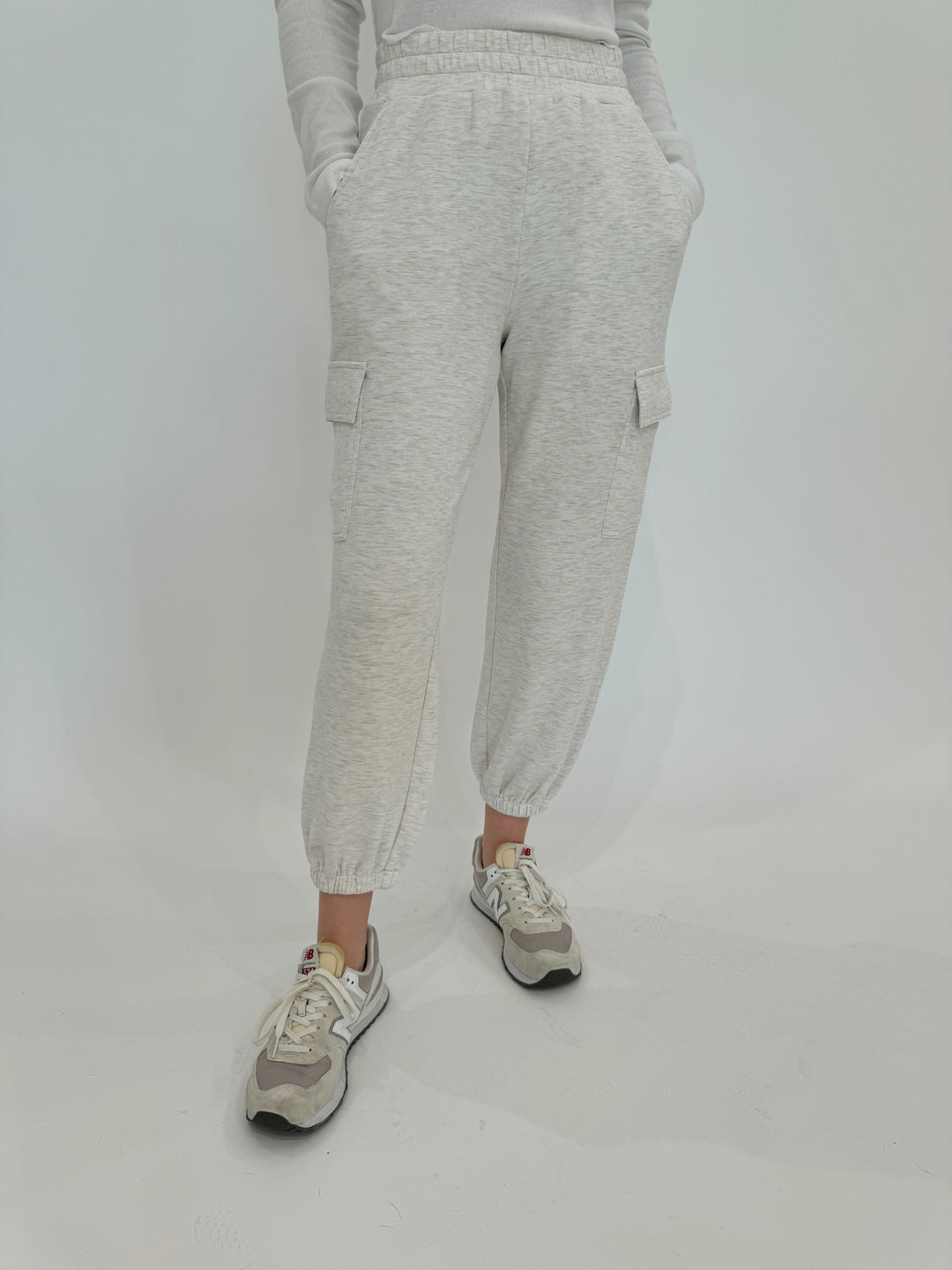 Varley The Cargo Pant 25" in Ivory Marl