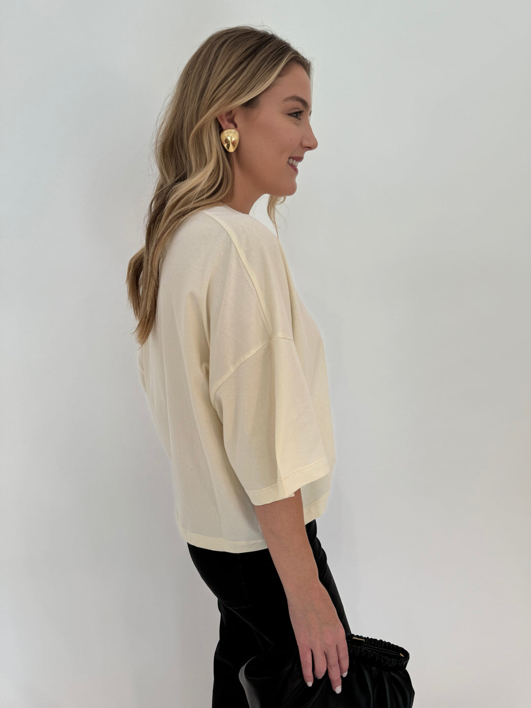 Essentiel Antwerp Glycine Embroidered T-Shirt in Off White available at Barbara Katz