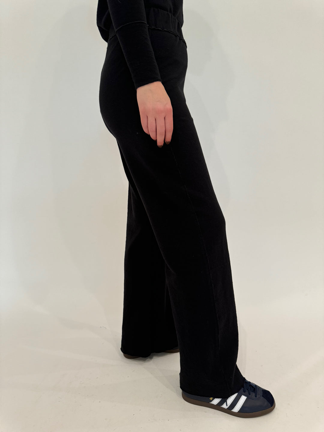 Goldie Stella Double-Faced Flare Pants in Black/Charcoal available at Barbara Katz