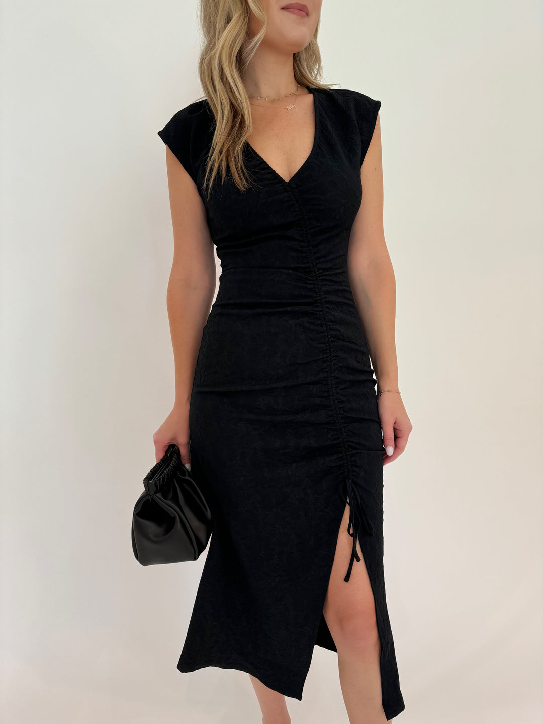 Rails Auren Dress in Black with Slit available at Barbara Katz