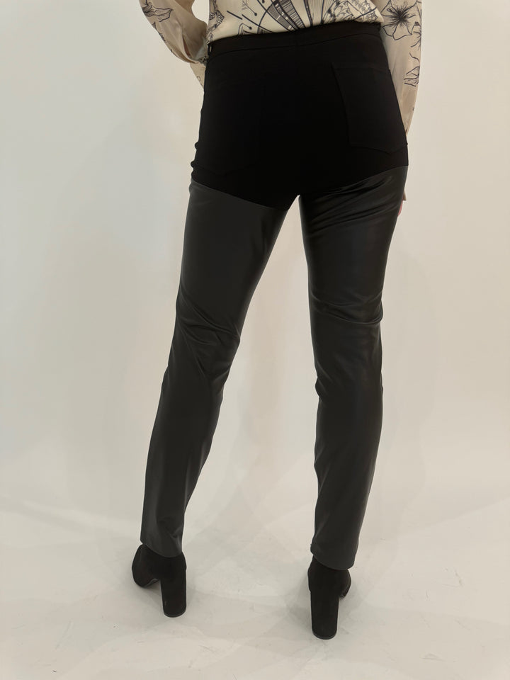 Generation Love Black Petra Vegan Leather Ponte Combo Pants available at Barbara Katz