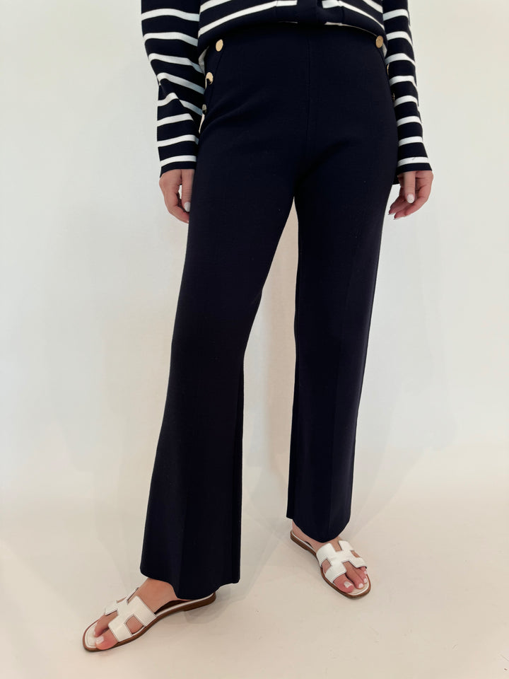 BK Demi Full-Length Sweater Pants in Navy available at Barbara Katz