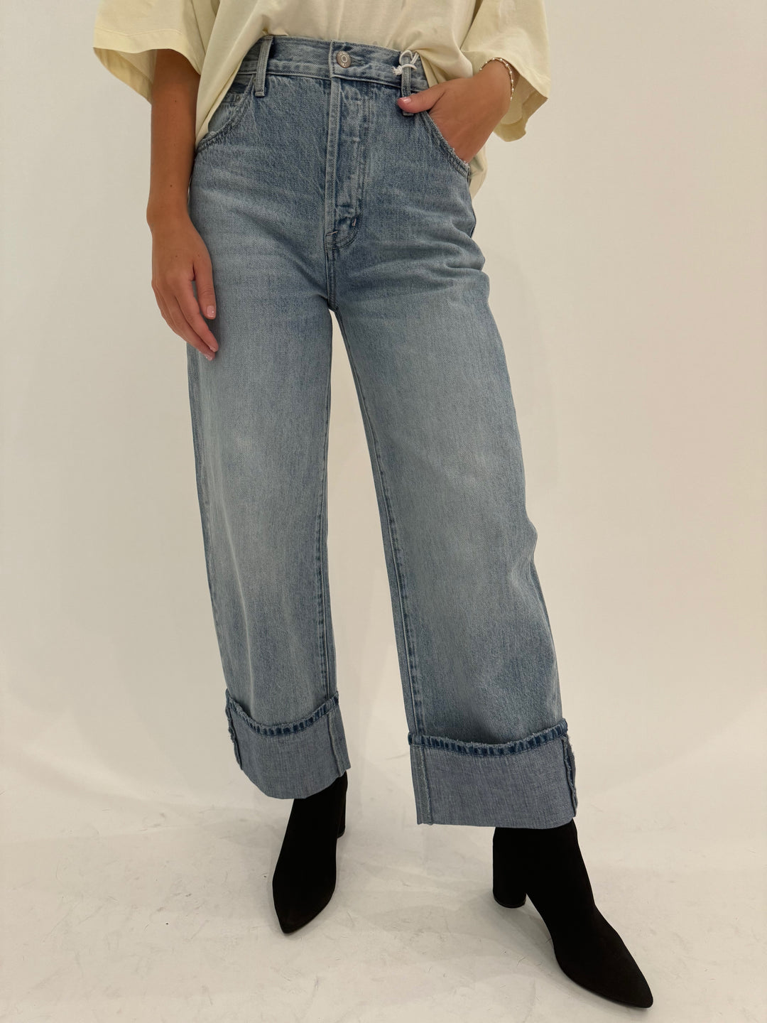 Pistola Ryder High Rise Cuffed Jeans in Essex available at Barbara Katz