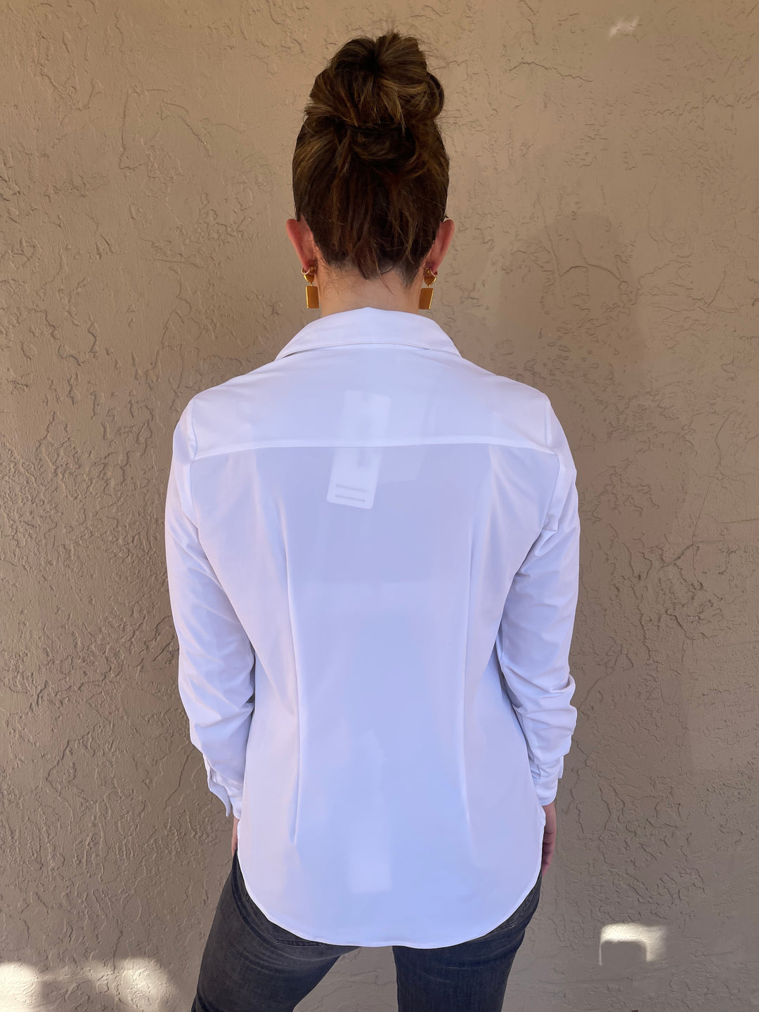 Button Down Collared Shirt - White