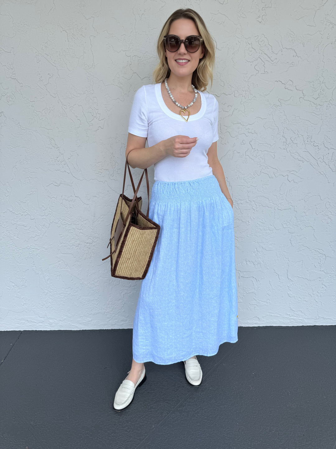 Kerri Rosenthal Martin Jayney Skirt paired with Sundays Moxy Tee