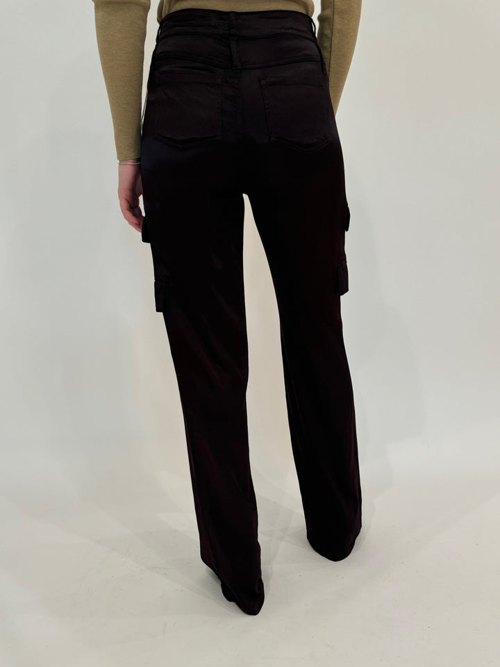 Marrakech Zendaya Silky Cargo Pants in Dark Chocolate available at Barbara Katz