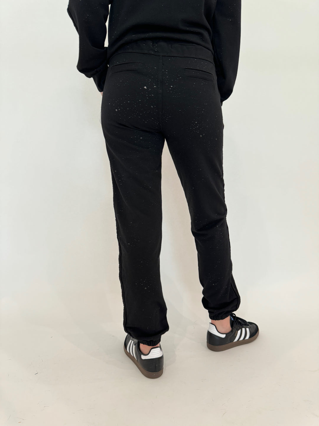 BK Black Mandy Distressed Joggers available at Barbara Katz