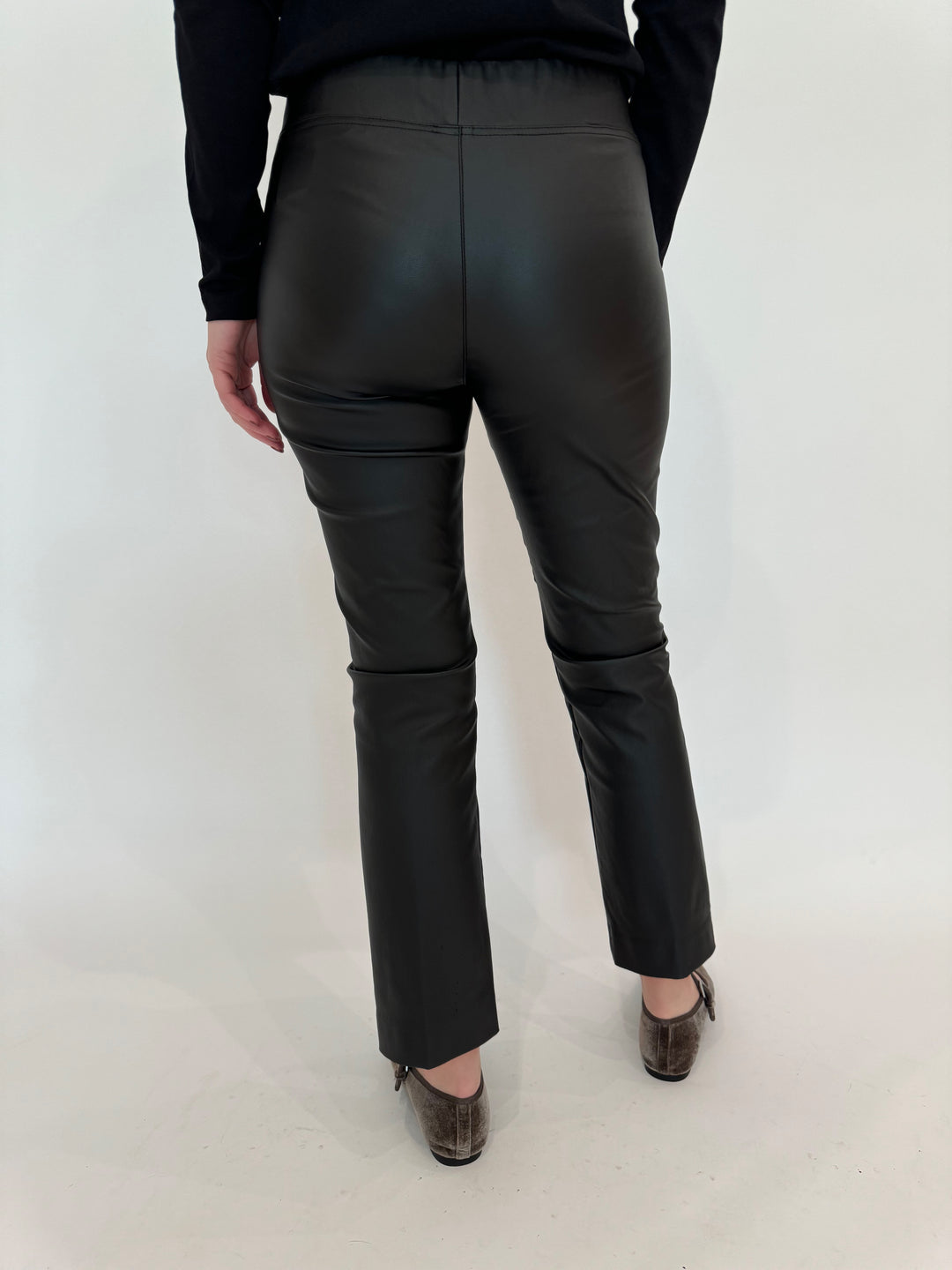 Elliott Lauren Coated Bengaline Pants in Black available at Barbara Katz