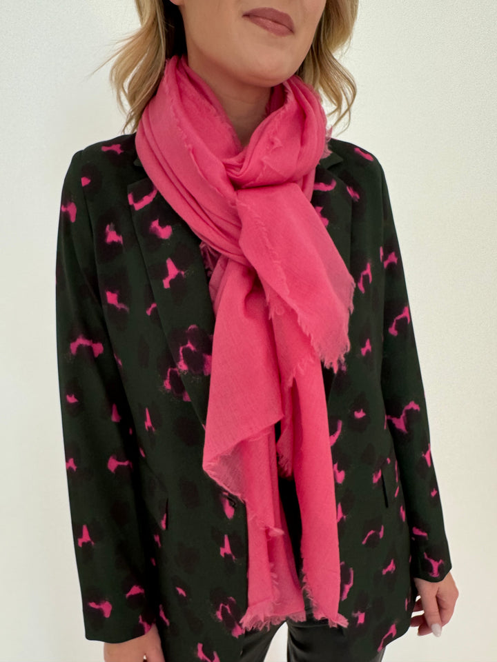 Vilagallo Pink Wool Scarf 31838 available at Barbara Katz