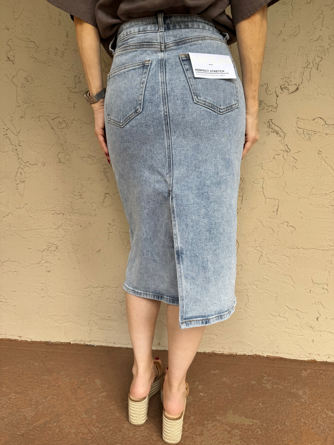 BAYEAS Patch Pocket Denim Skirt