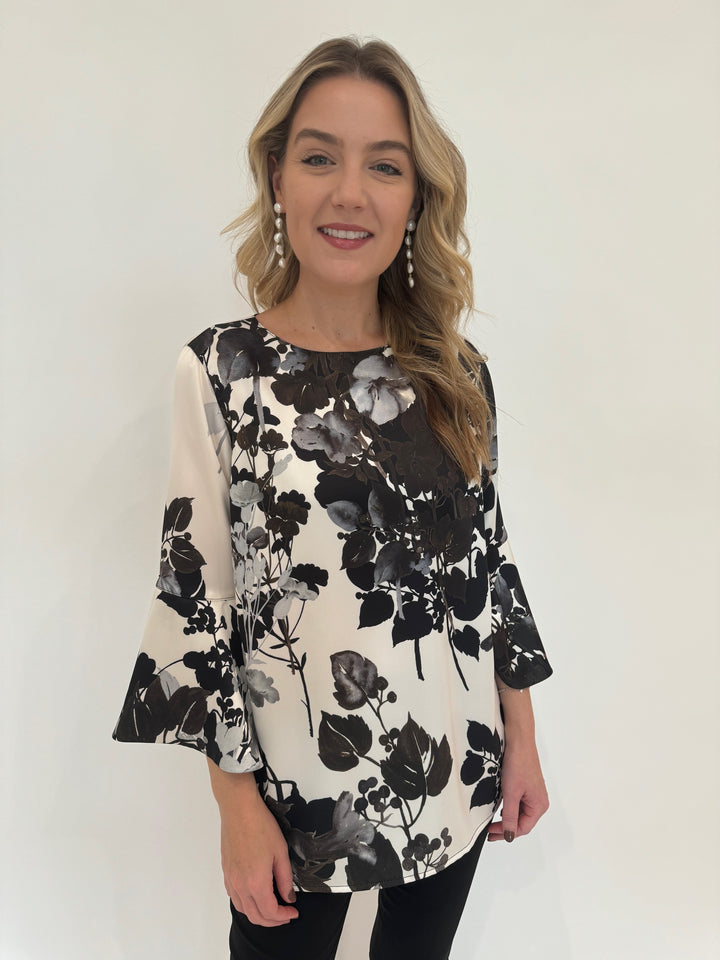 Caroline Rose Bella Top in Multi/Black available at Barbara Katz