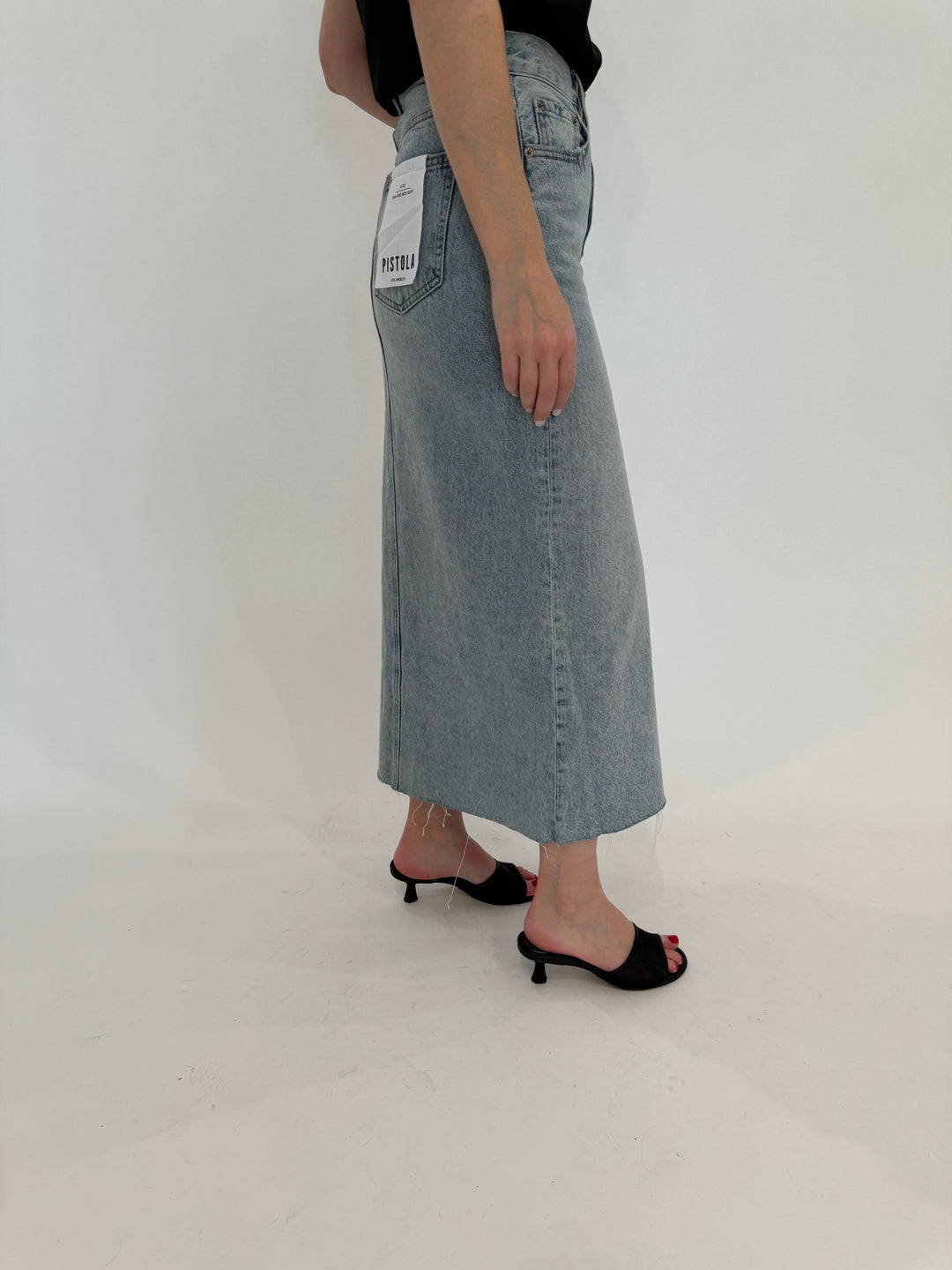 Pistola Alice Midi Denim Skirt in Brooklyn