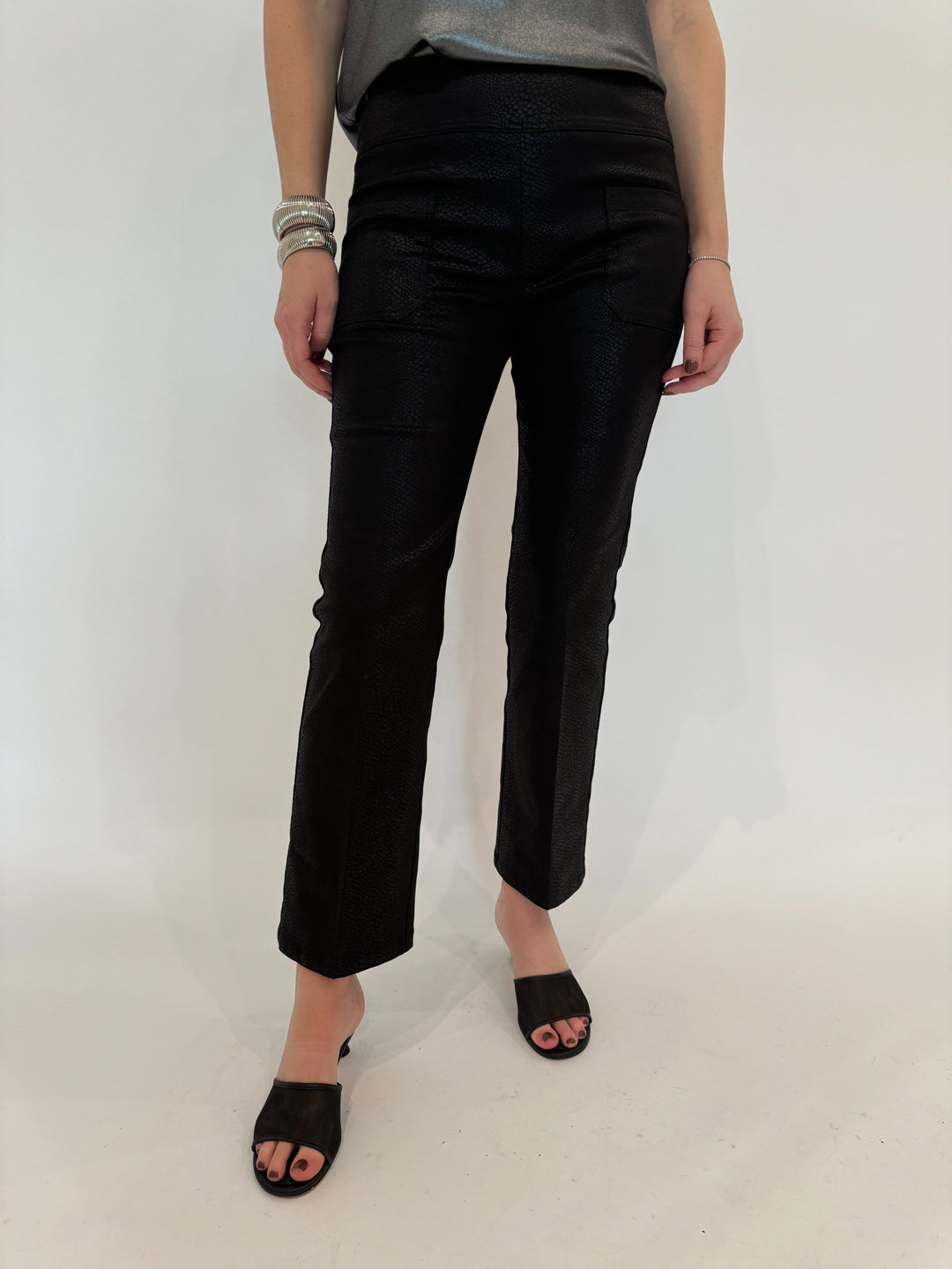 Elliott Lauren Black Lava Pants With Patch Pockets available at Barbara Katz