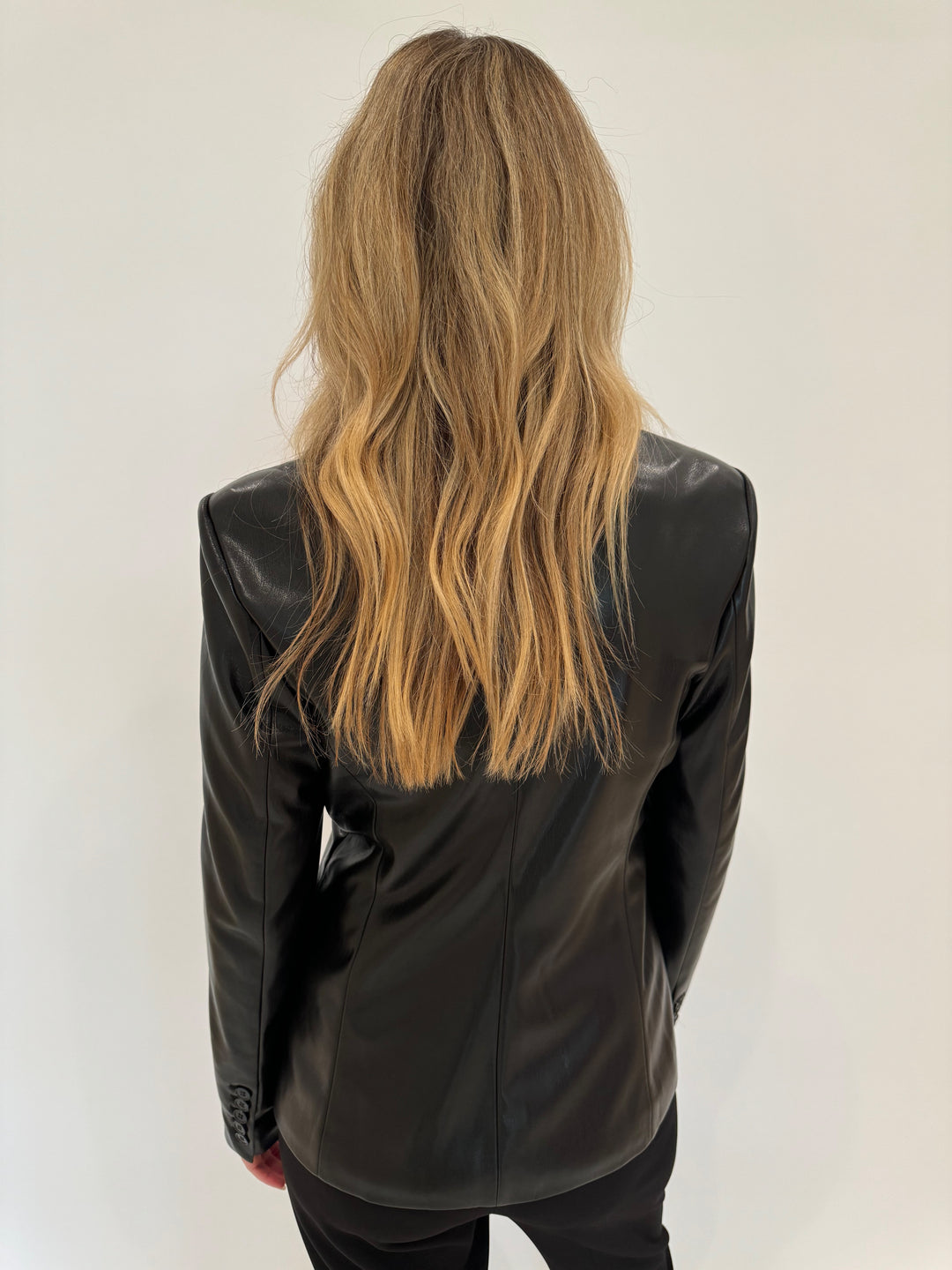 Generation Love Zella Vegan Leather Blazer in Black available at Barbara Katz