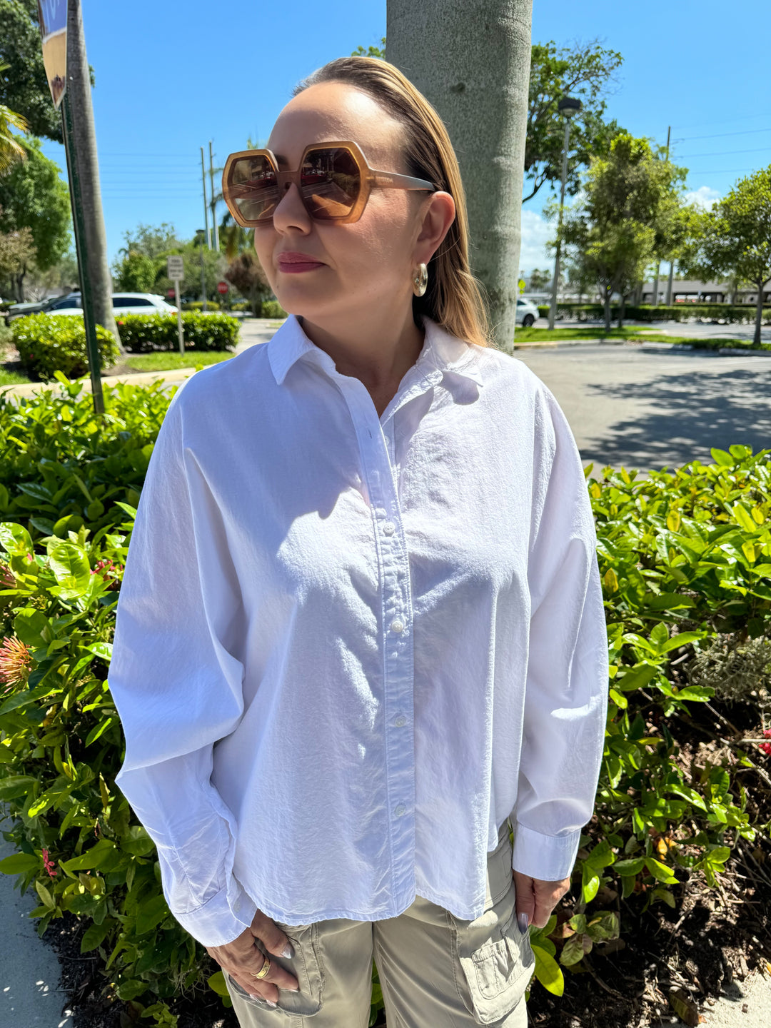 Stateside Voile Dolman Shirt - White