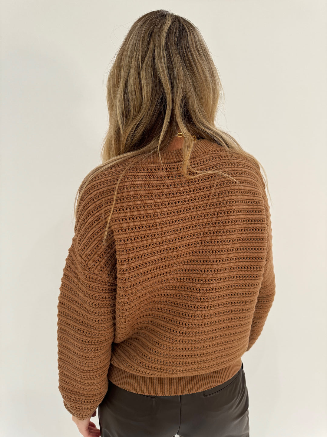 Varley Jarvis Relaxed Sweater in Golden Bronze available at Barbara Katz