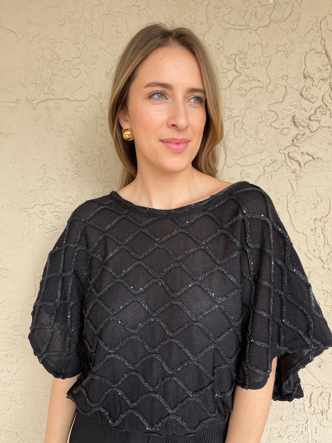 Maria Pavan Wishes Drape Sleeve Blouse - Black