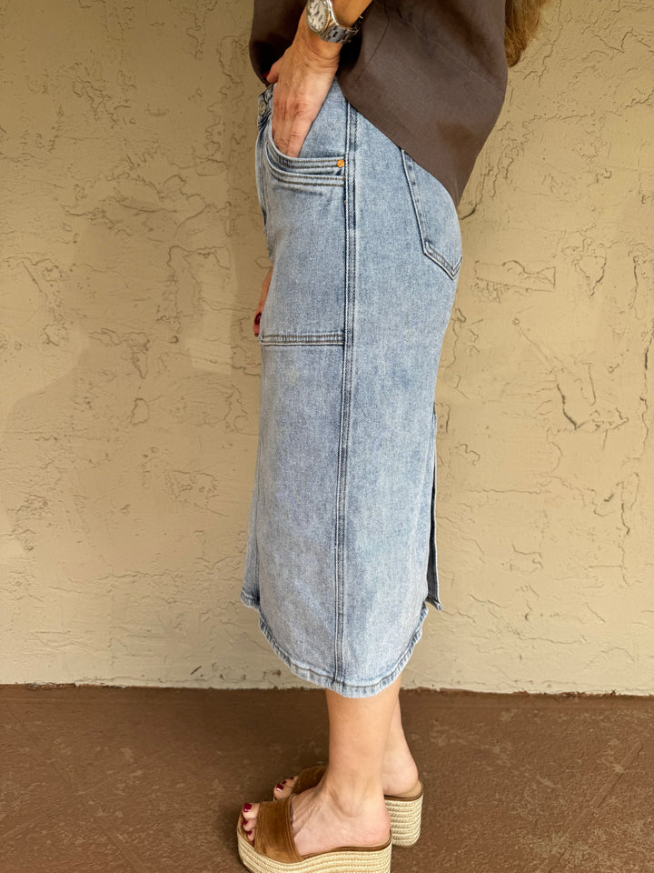 BAYEAS Patch Pocket Denim Skirt