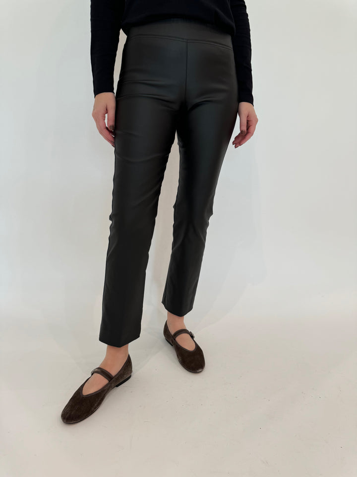 Elliott Lauren Coated Bengaline Pants in Black available at Barbara Katz