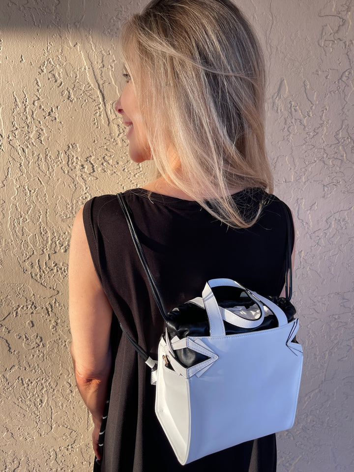 GG Maull Heroine Tote Backpack in Black/White available at Barbara Katz