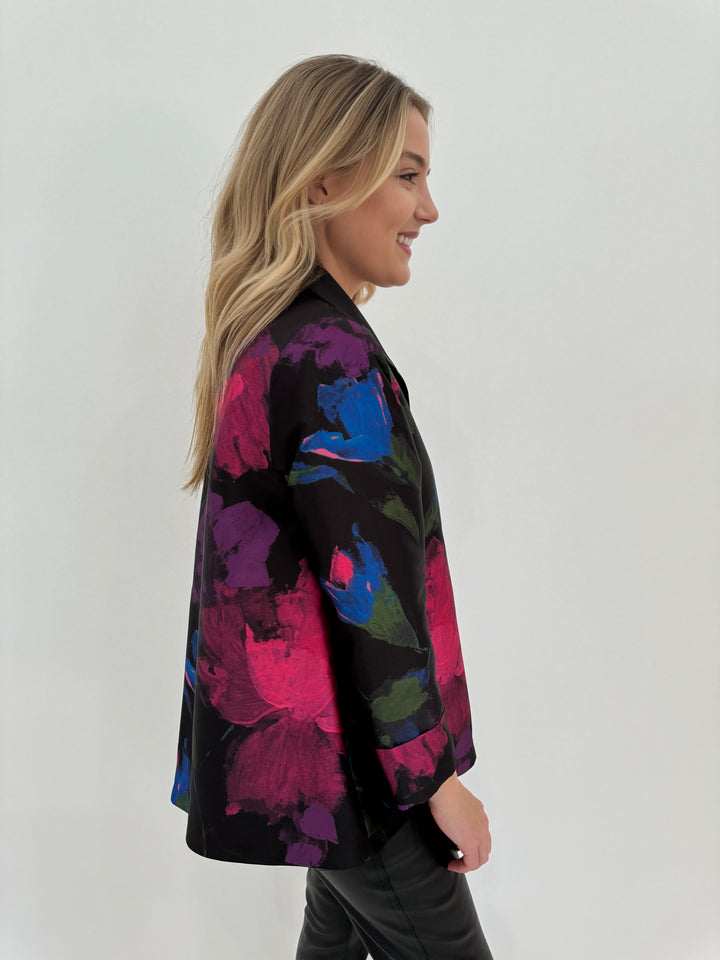 Caroline Rose Autumn Allure Jacket in Multicolored floral print available at Barbara Katz