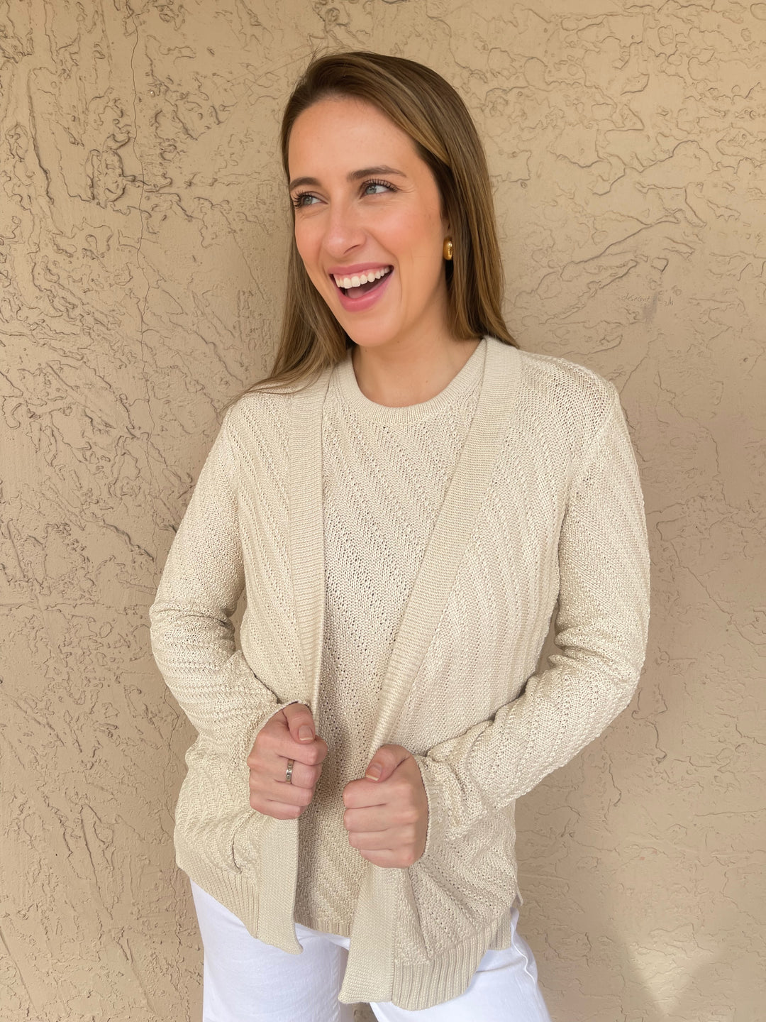 Peace of Cloth Long Sleeve Cardigan - Beige