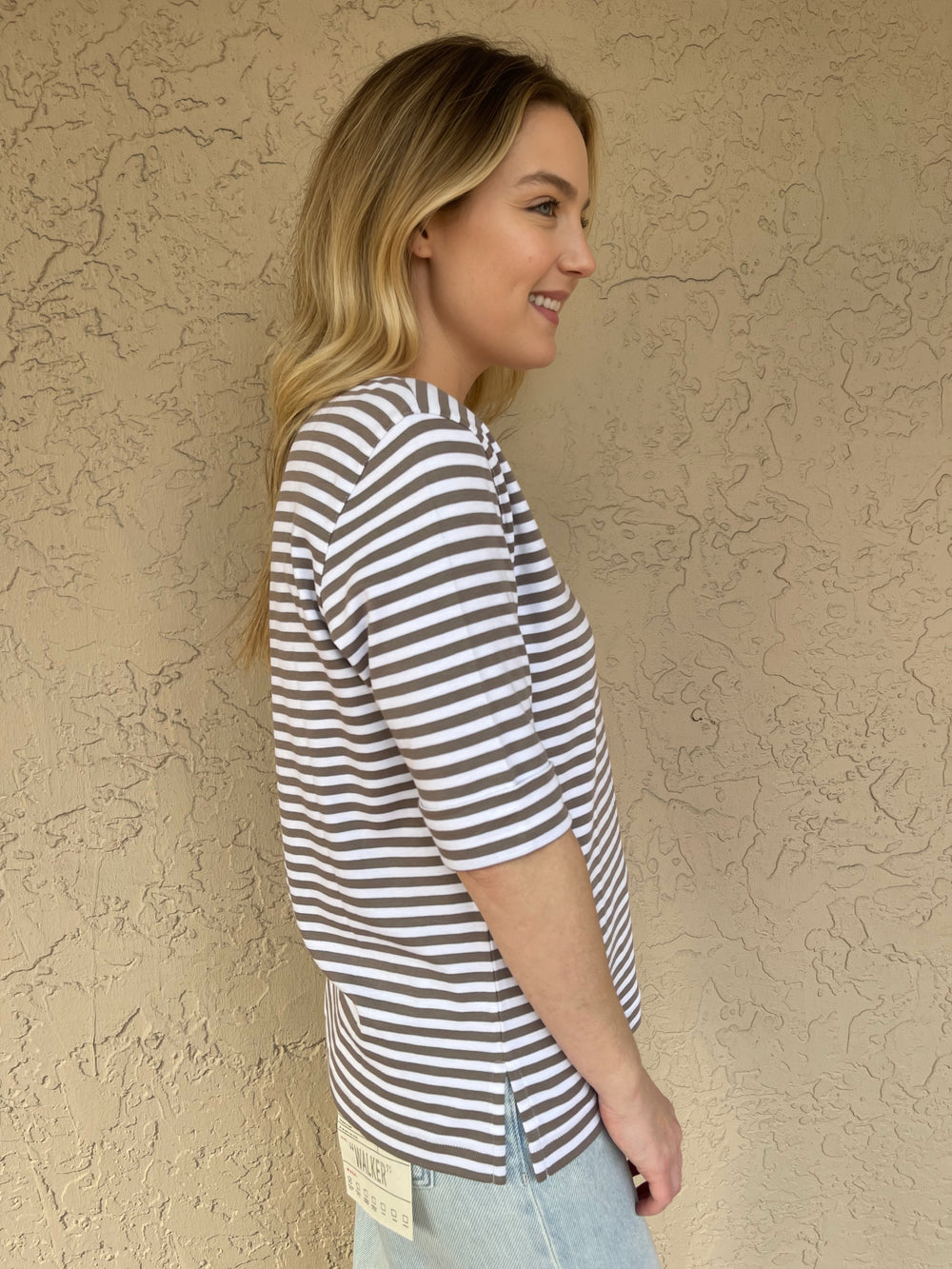 Barbara Katz Casual Stripe V Neck Top