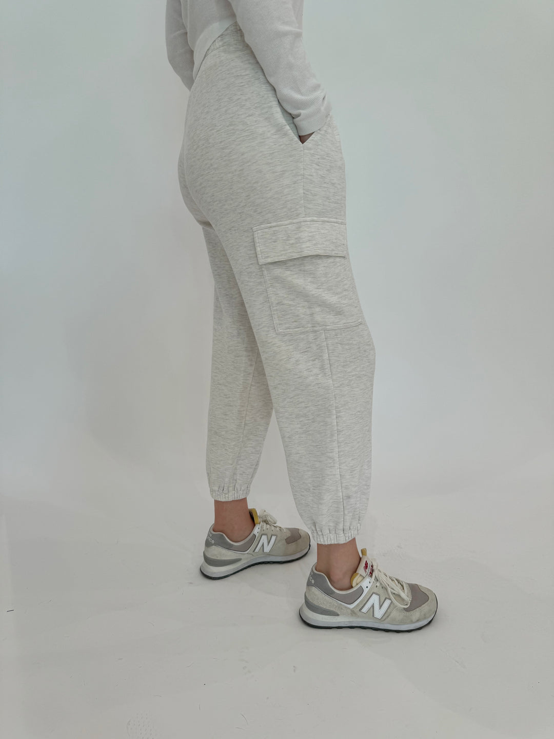 Varley The Cargo Pant 25" in Ivory Marl