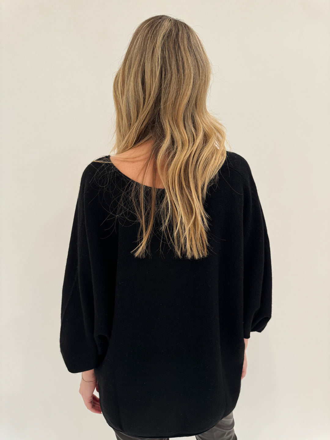 Colorush Gappo Poncho 2.0 Balloon Sleeve Sweater in Black available at Barbara Katz