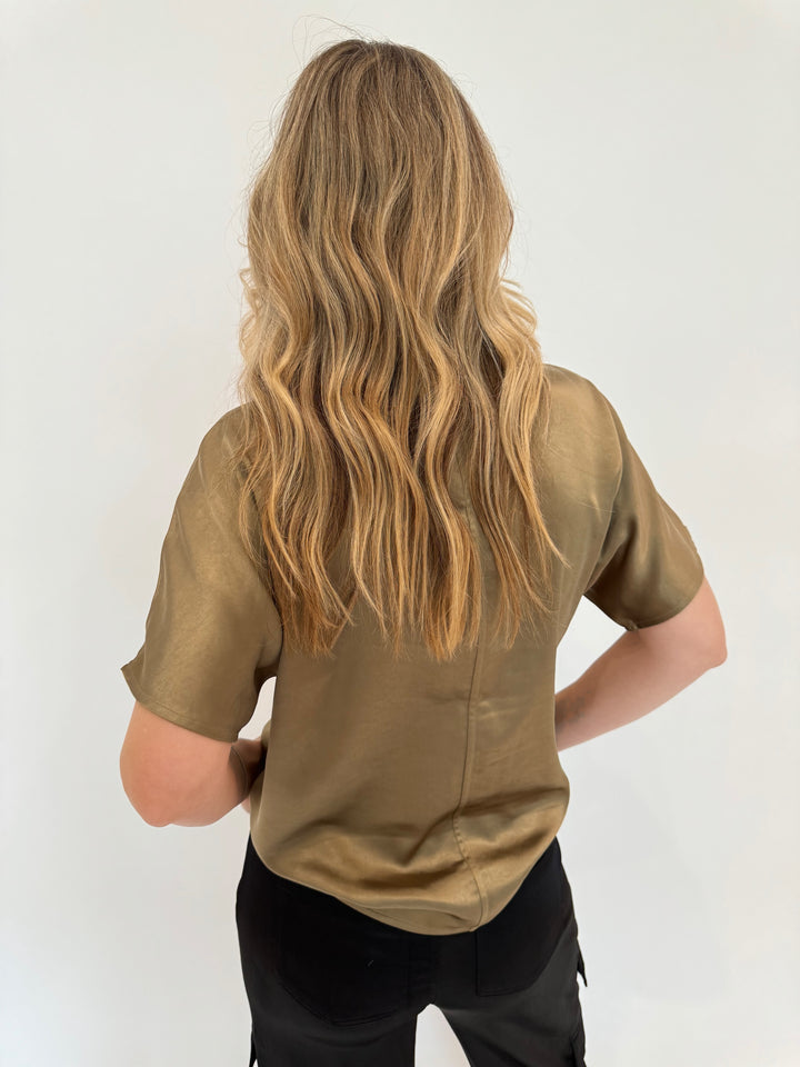 Melissa Nepton Janis Satin Tee in Brass available at Barbara Katz