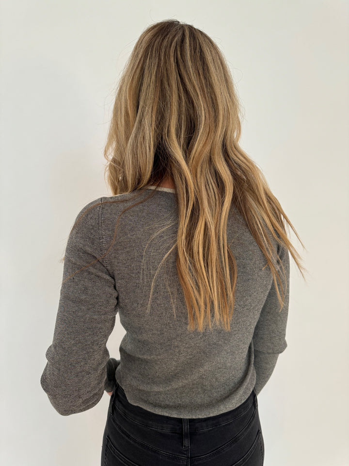 Aldomartins Grey Kamuk Top Long Sleeve  available at Barbara Katz