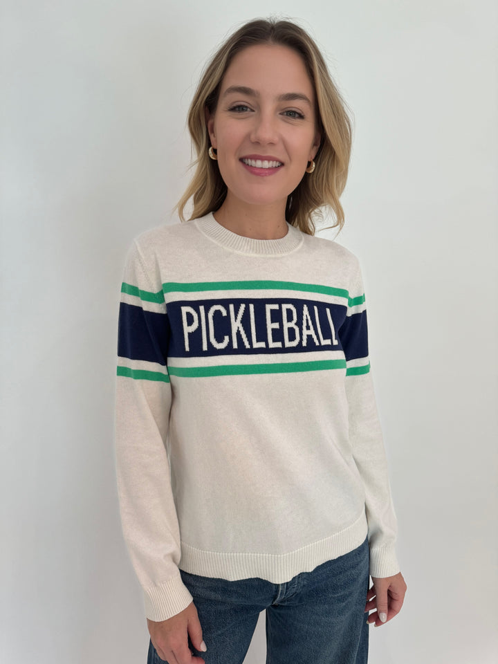 Barbara Katz Ready To Pickleball Sweater in White