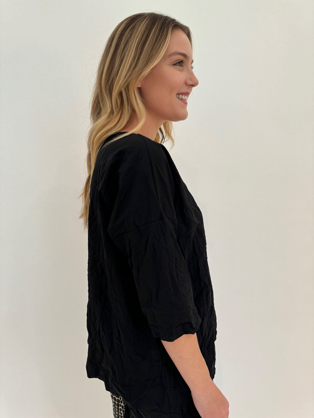 Beau Jours Thea Top 3/4 Sleeves in Black