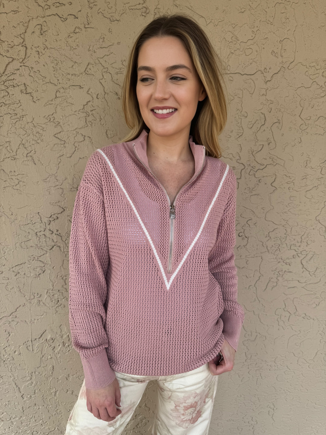 Varley Calva Knit in Pale Mauve