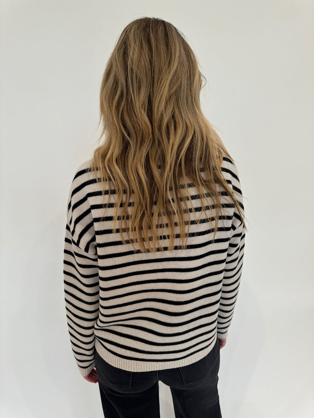 Oui Stella Luna Stripe Pullover Sweater available at Barbara Katz