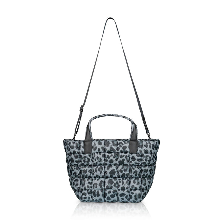 Vee Collective Porter Medium Tote Crossbody Bag in Grey Leopard available at Barbara Katz