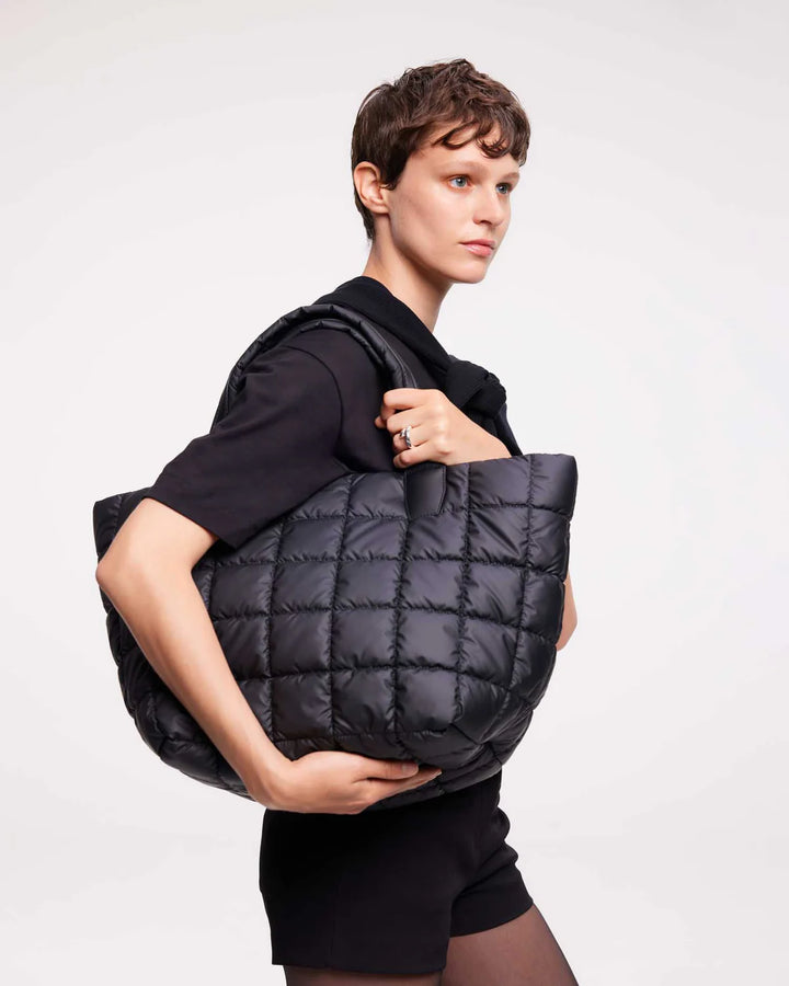 Vee Collective Porter Tote Medium Bag in Matt Black available at Barbara Katz