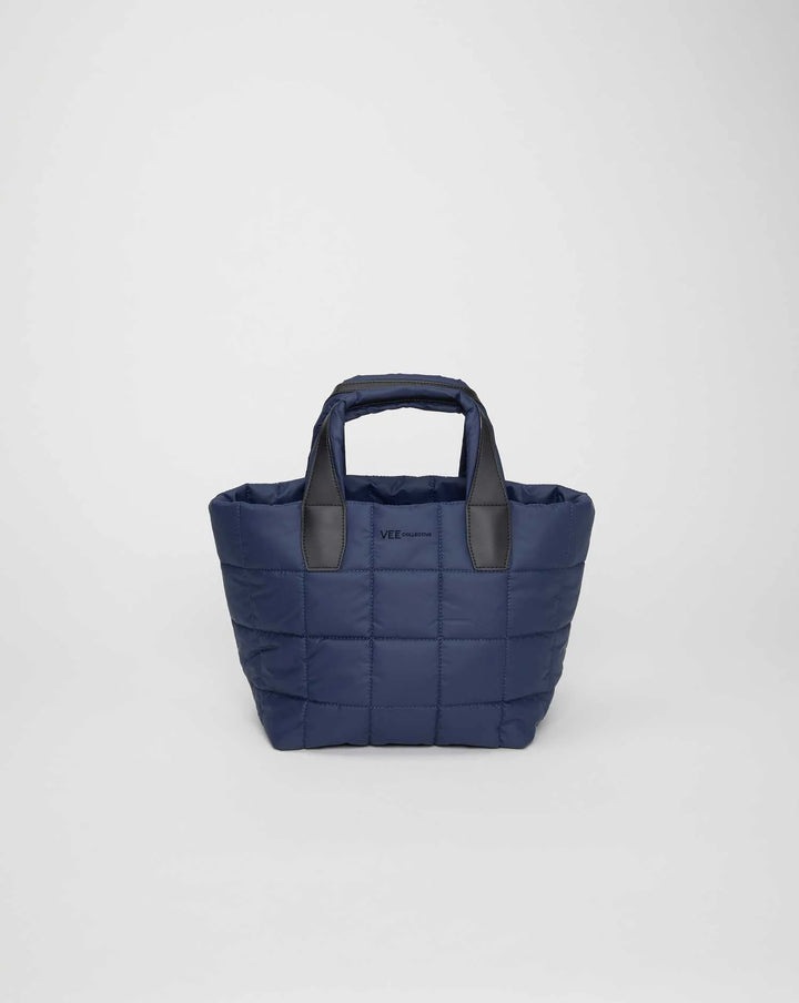 Vee Collective Porter Small Quilted Tote Bag in Blue Deep Sea available at Barbara Katz