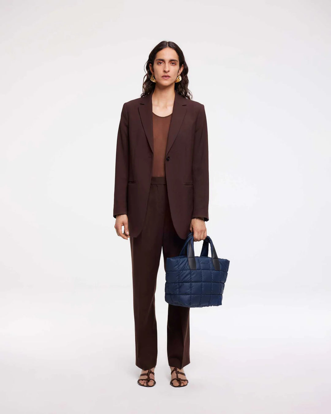 Vee Collective Porter Small Tote Quilted Bag in Deep Sea available at Barbara Katz