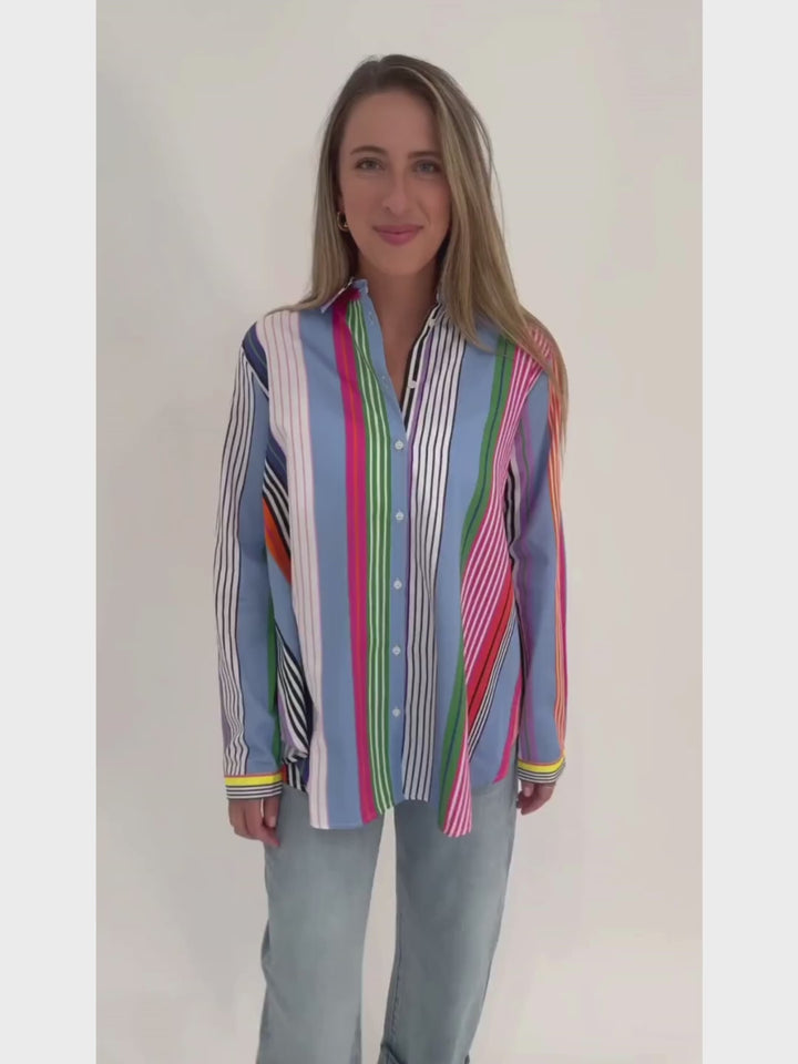 Vilagallo Anastasia Stripe Shirt available at Barbara Katz